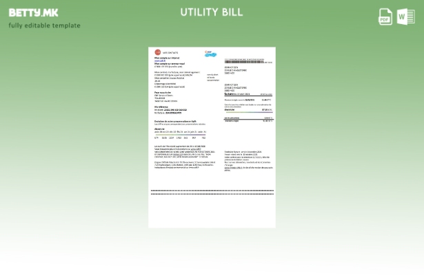 модерен стил Франција EDF доказ за адресата шаблон за комунални сметки